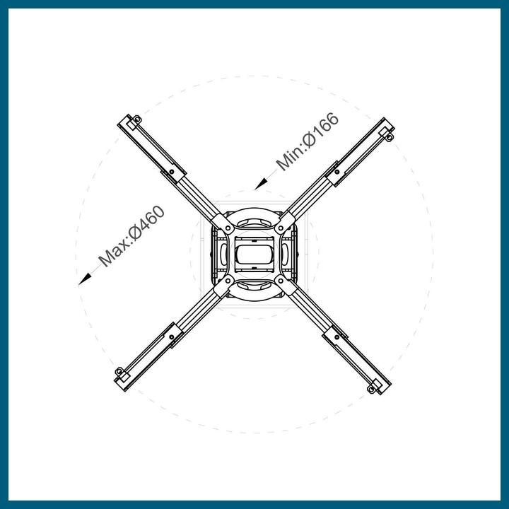 Actual product image QualGear Pro-AV projector mounting kit - QG-KIT-TA-3IN-B (Ceiling)