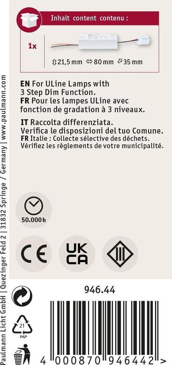 Produktbild Paulmann Gurt-System ULine Dimmer