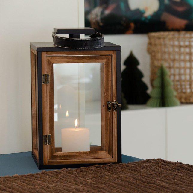 Actual product image Balthasar Umber Lantern 33 cm, Brown/Black