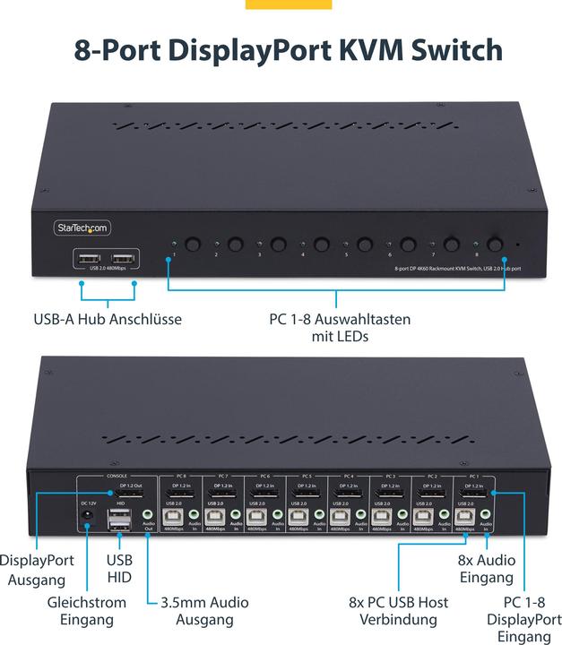 Produktbild StarTech 8-Port Displayport Kvm Switch