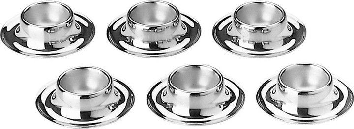 WMF Eierbecher mit Ablage Eierhalter 6 Stück stapelbar Edelstahl poliert (6 x)