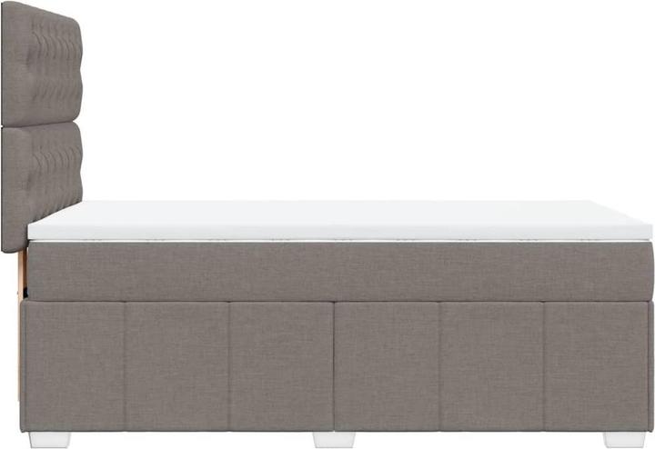 Produktbild vidaXL Boxspringbett Einzelbett Polsterbett Bett Matratze Taupe 80x200cm Stoff (80 x 200 cm)