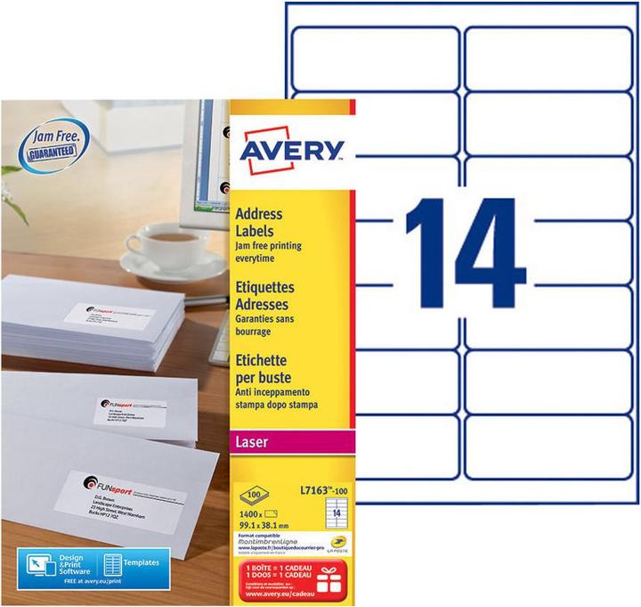Actual product image Avery Etiquettes d'adresses ultragrip