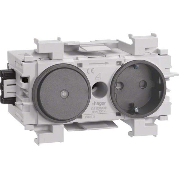 Hager, Steckdose, TEH GS11019011 Steckdose/Schalter Wago frontrastend gs