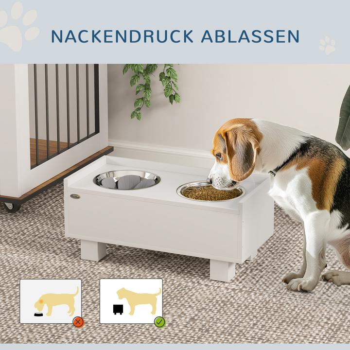 Actual product image PawHut Hundenapf MDF, Stahl Weiss (1 l)