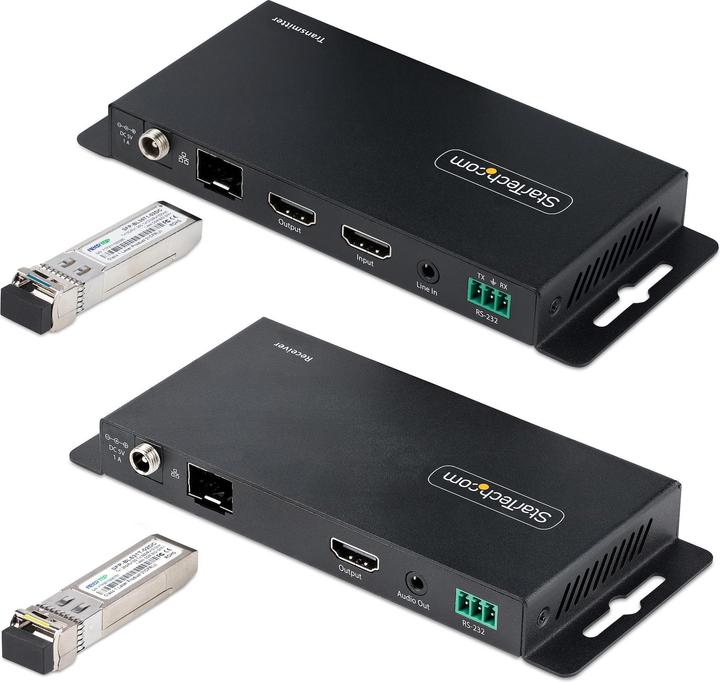 StarTech COM 4K HDMI over Fiber Extender Kit 4K 60Hz 3300ft 1km Single Mode/1000ft 300m Multimode LC (Kabel)