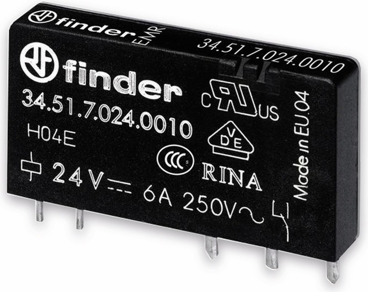 Actual product image Finder 34.51.7.024.0310 Print relay 24 V/DC 6 A 1 CO contact 1 pc.