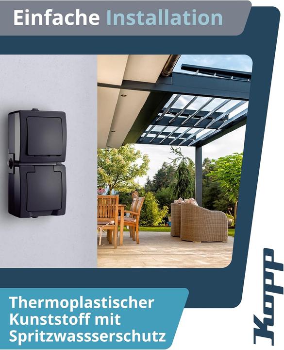 Actual product image Kopp Surface-mounted damp-proof universal switch