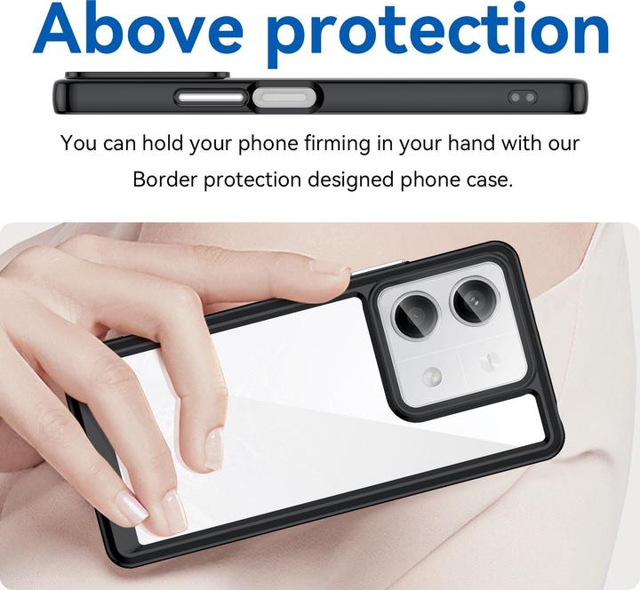 Produktbild Hurtel Outer Space Case mit Gelrahmen für Xiaomi Redmi Note 13 Pro – Schwarz (Xiaomi Redmi Note 13 5G)