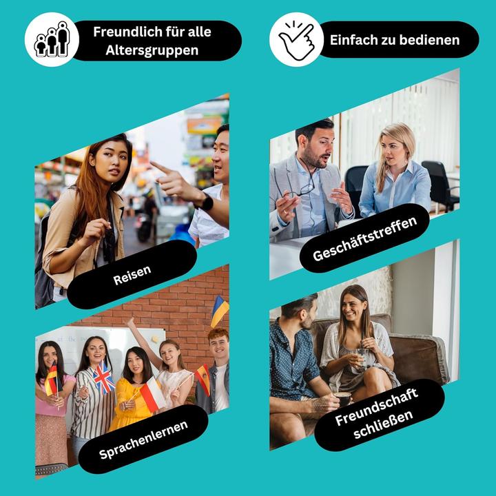 Immagine prodotto Enence Zwei-Wege-Echtzeit-Übersetzer für 60+ Sprachen