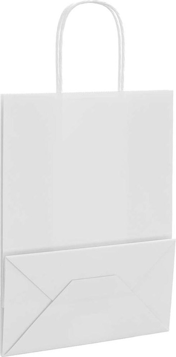 Produktbild VidaXL Kraftpapiertüten 50 Stk. mit Henkel Weiss 22x11x28 cm Papiertüte (Geschenktüte, 50 x)
