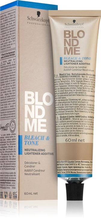 Actual product image Schwarzkopf Professional Schwarzkopf BLONDME Bond Maintaining Hair Colour for Blondes - Toning, Lightening, Highlighting (BT-Ash Additive)