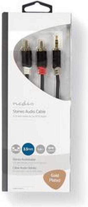 Actual product image Nedis Audio cable stereo Mach or 3.5 mm - 2 x cinch plug (1 m, AUX cable, Cinch Cables)
