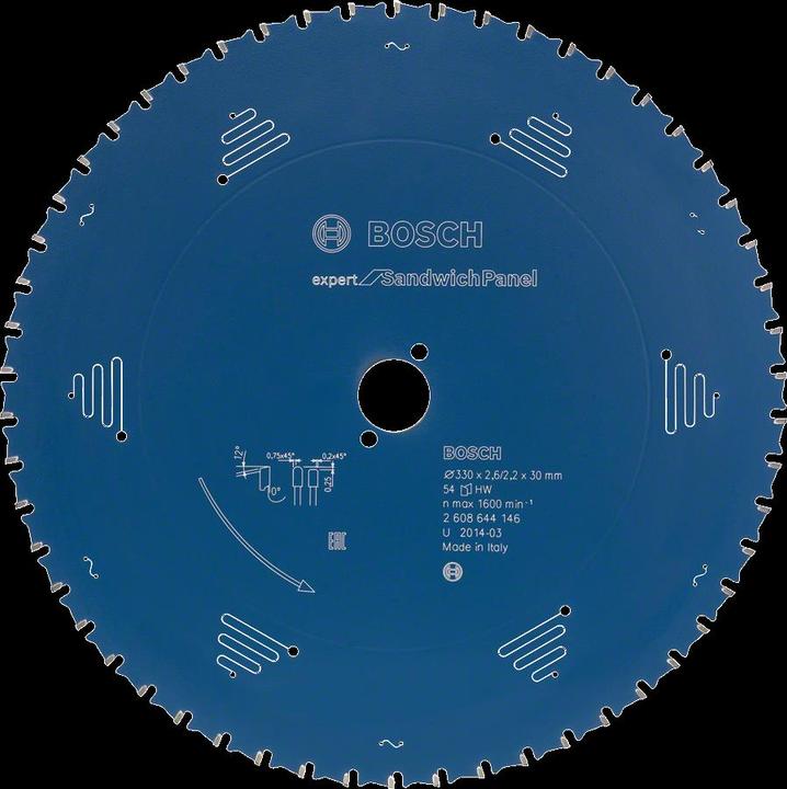 Produktbild Bosch Professional Zubehör Kreissägeblatt Expert for Sandwich Panel, 165 x 20 x 2,0 mm, 30