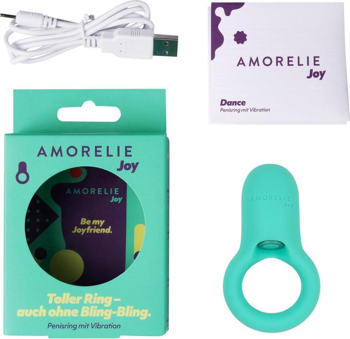 Produktbild Amorelie Penisring mit Vibration «Dance» Türkis (2.60 cm)