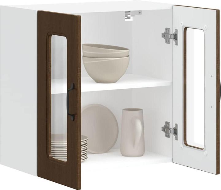 Actual product image VidaXL Kitchen wall unit with glass door Kalmar brown oak-look (60 x 31 x 60 cm)