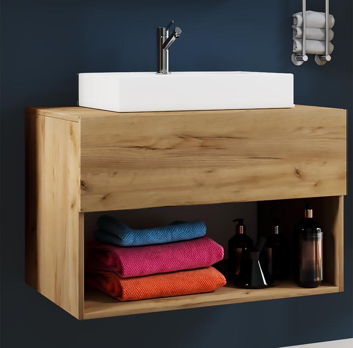 Actual product image VCM 2-piece bathroom block washbasin drawer "Lendas II" bathroom furniture
