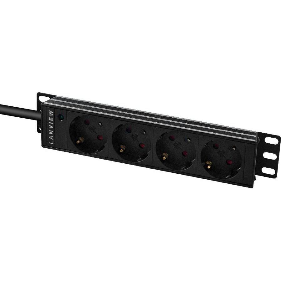 Lanview, Steckdosenleiste, 10" 4-way Schuko outlets