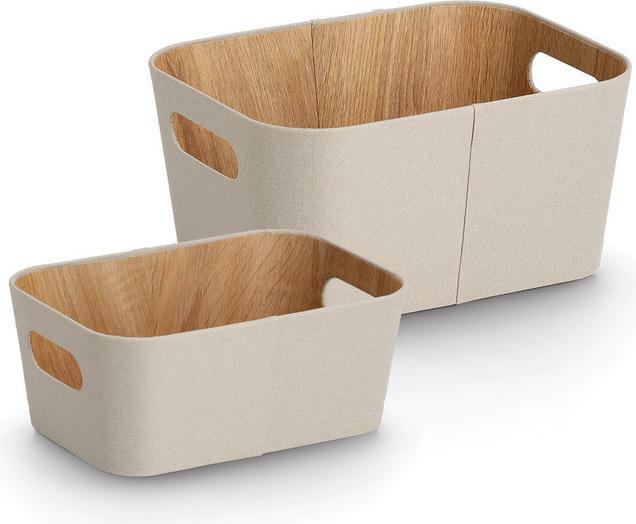 Actual product image Zeller Present Aufbewahrungskorb Karton/Polyester 26x18x11 cm (18 cm)