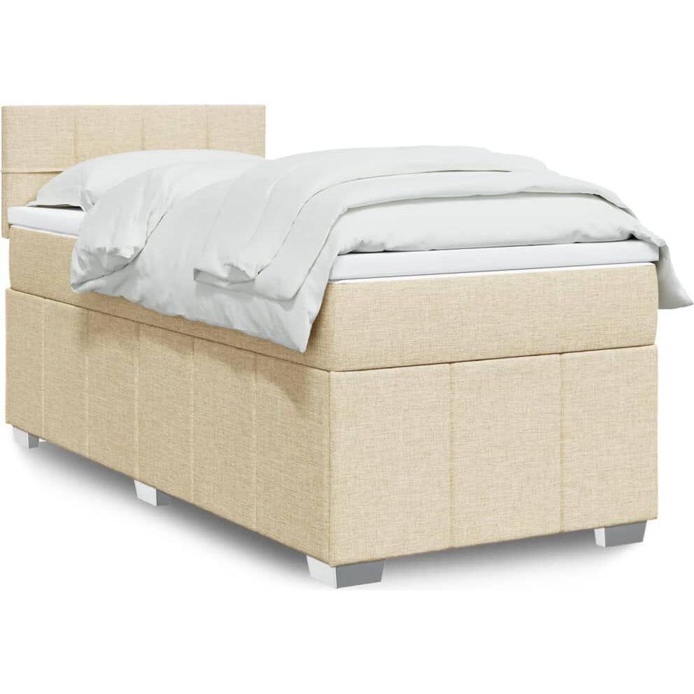 VidaXL, Bett, Bo x springbett mit Matratze 90 x 190 cm Stoff (90 x 190 cm)