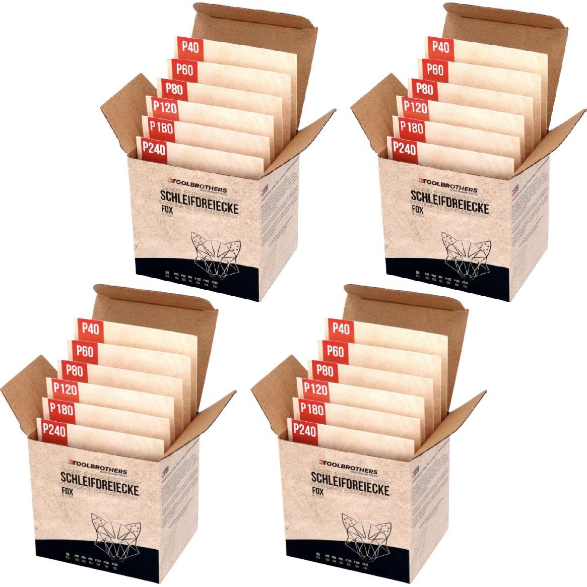 Thumbnail - Tool Brothers, Schleifmittel, Toolbrothers FOX Schleifset Delta Schleifdreiecke 4 Packungen 93 x 93 x 93 mm Klett 6 Loch...