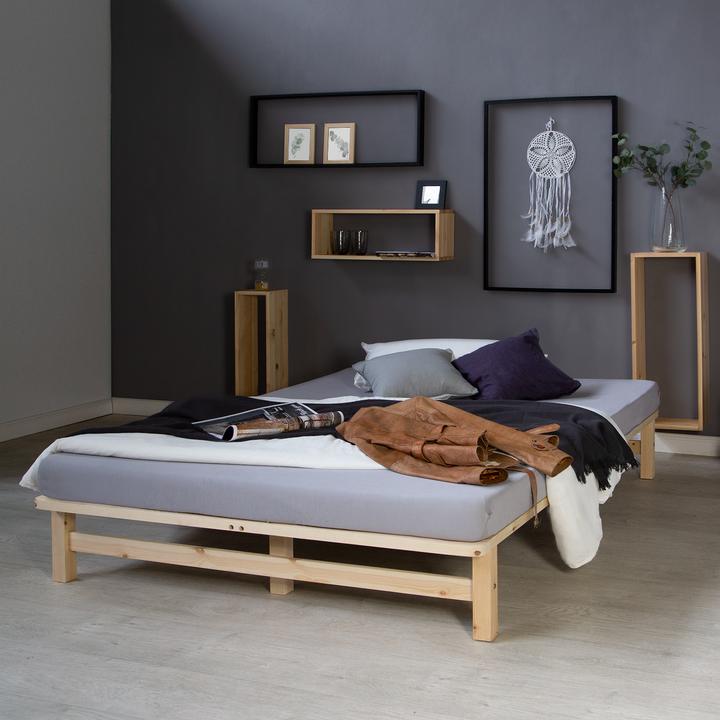 Immagine prodotto Jamb Letto in pallet Letto in legno 140x200cm in legno massiccio naturale (140 x 200 cm)