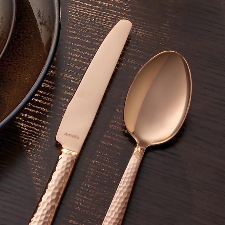 Actual product image Amefa Cutlery set 24 pieces hammered PVD rosé 3319 Felicity (24 pcs., Cutlery set)