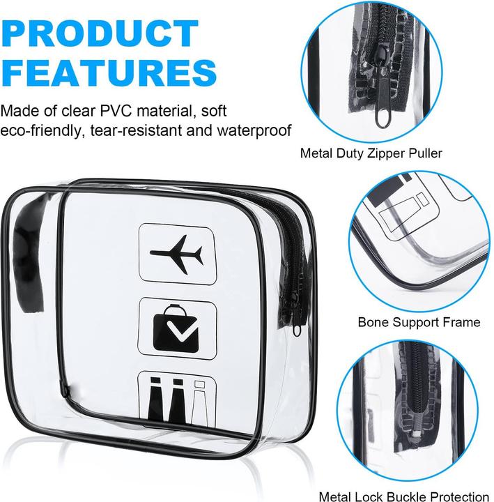 Immagine prodotto Only-Bags.Store 2 pezzi Borsa da toilette trasparente, borsa cosmetica in PVC aeronautica impermeabile