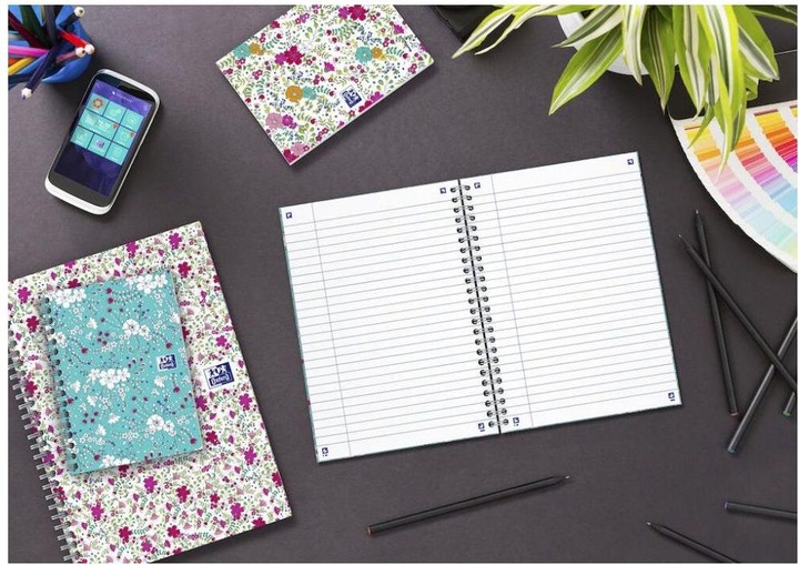 Produktbild Oxford FORME FLORAL - Spiralbuch (A5, Kariert, Harter Einband)