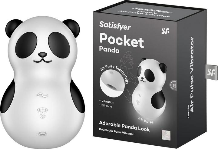 Produktbild Satisfyer Pocket Panda Stimulator & Vibrator Schwarz Weiss
