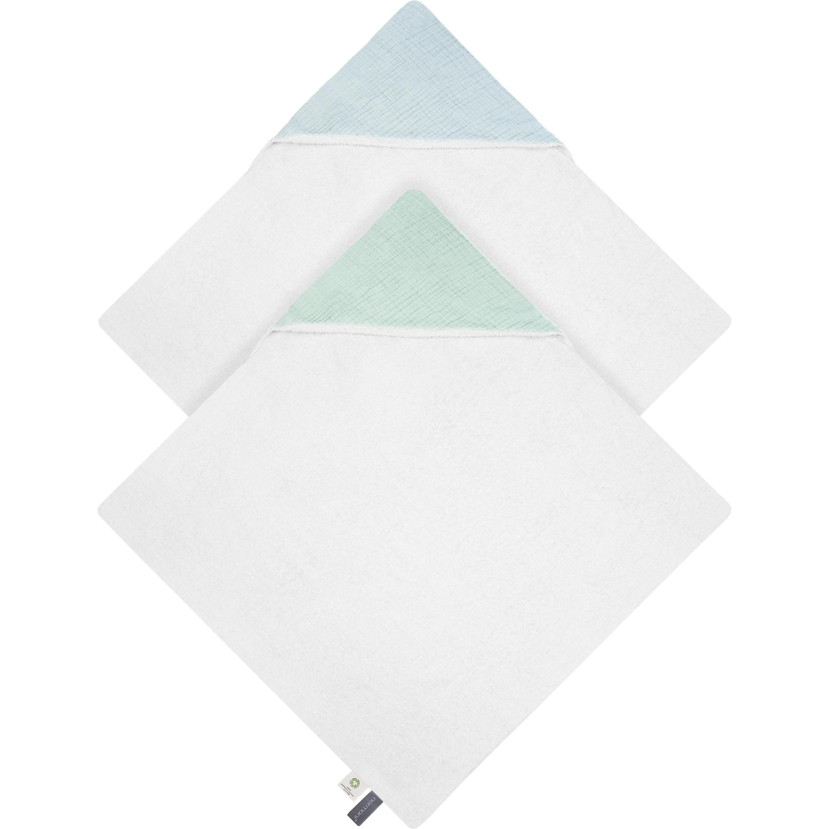 Aspero, Babybadetuch, 2x Baby Musselin Wickeltücher aus Bio-Baumwolle