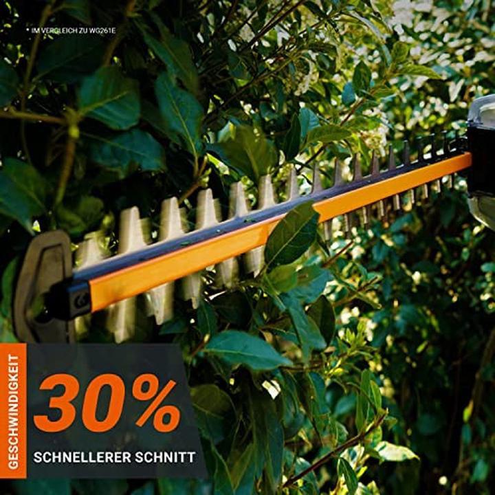 Produktbild Worx Nitro Cordless Telescopic Hedge Trimmer with Brushless Motor, 54cm Cut, 27mm Capacity (Akkubetrieb)