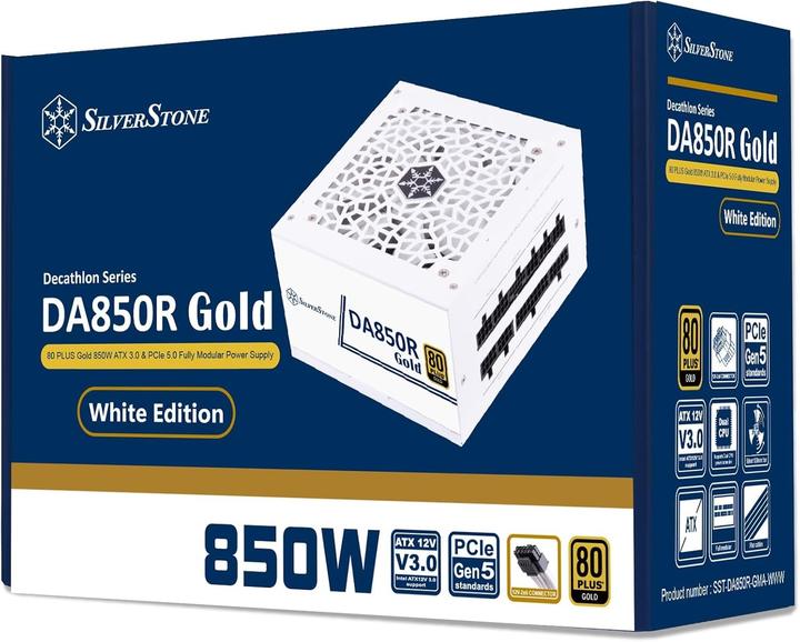 Immagine prodotto Silverstone SST-DA850R-GMA-WWW - Alimentatore 80 PLUS Gold 850W ATX 3.0 e PCIe 5.0 completamente modulare (850 W)
