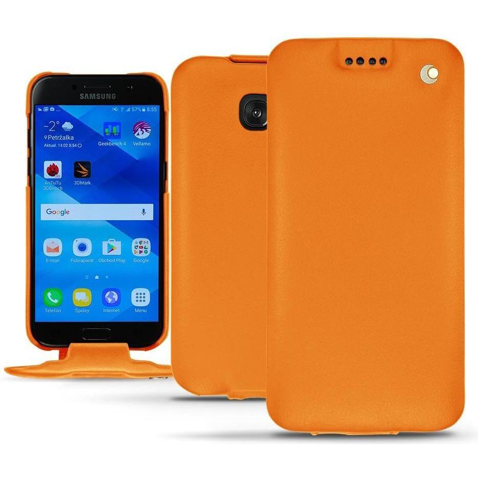 Noreve Lederschutzhülle vertikal (Samsung Galaxy A3 (2017)), Smartphone Hülle, Orange