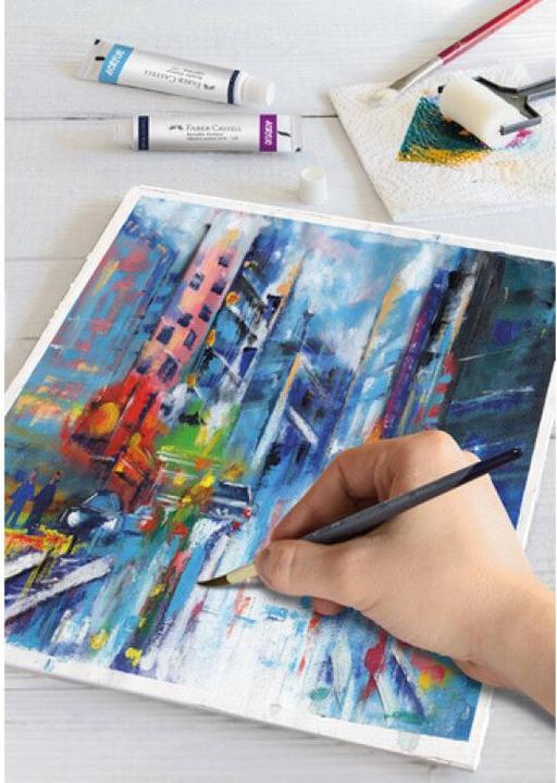 Produktbild Faber-Castell Acrylfarbe in Tube, 12er Kartonetui hochpigmentierte, lichtechte Farben mit glänzendem (20 ml)