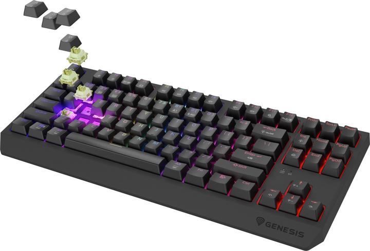 Produktbild Genesis herní klávesnice THOR 230/TKL/RGB/Outemu Silent Lemon/Bezdrátová USB + Bluetooth/US layout/Č (US, Kabellos, Kabelgebunden)
