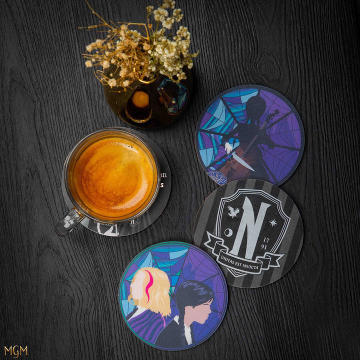 Actual product image Cinereplicas Wednesday Coaster 4-Pack (4 x, Glass coaster)