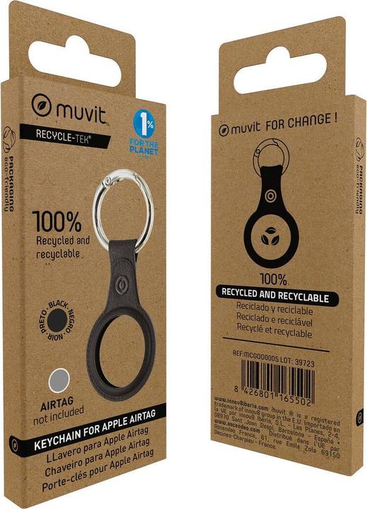Actual product image Muvit Schlüsselanhänger for Change Schwarz Hülle AirTag