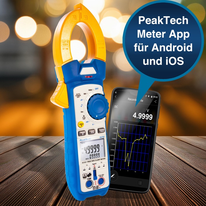 Produktbild Peaktech P 1670 Stromzangenmessgerät (CAT III 600V, CAT II 1000V)