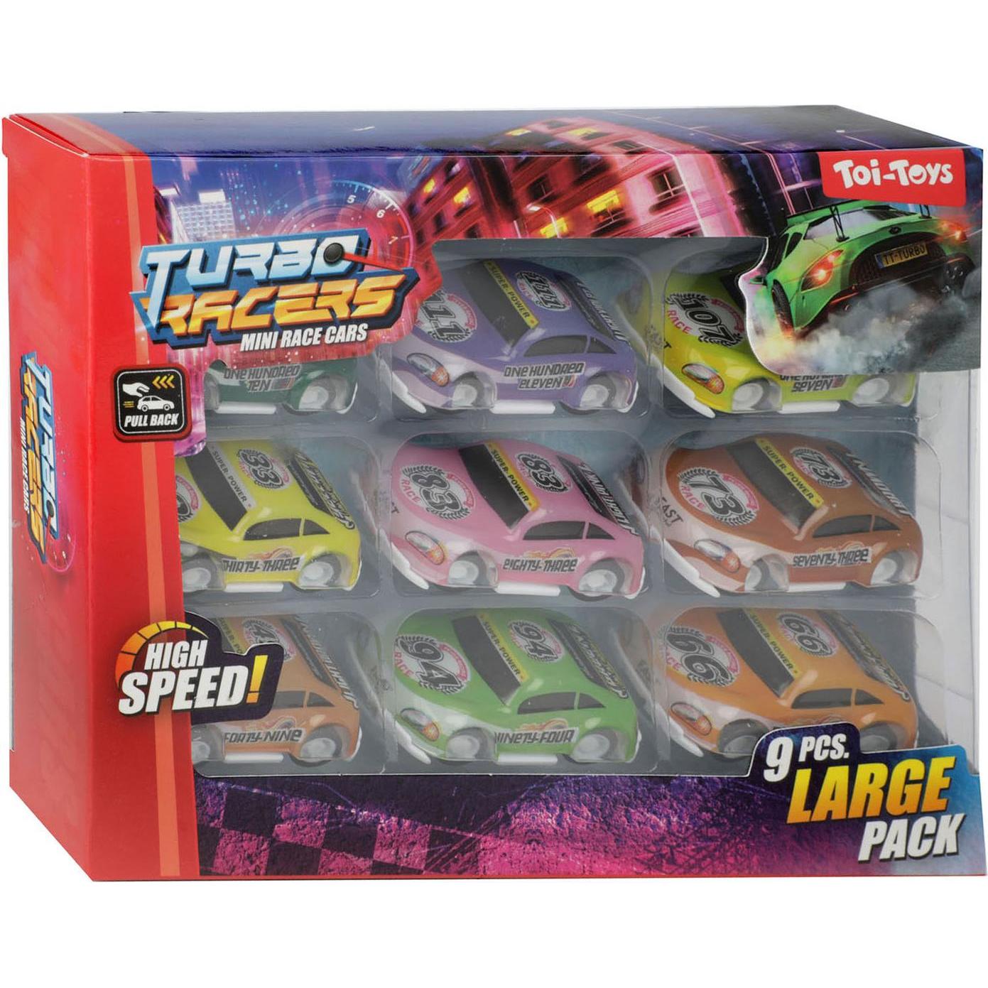Toi-Toys Turbo Racers Mini-Rallye-Pullback-Autos, 9-tlg.