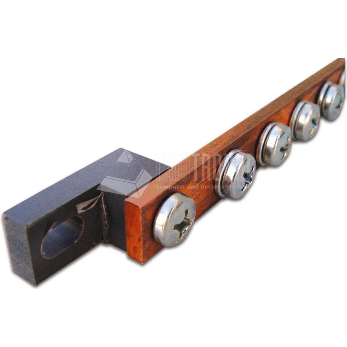 Wirewin barra di messa a terra da 19, Accessori per armadio rack, Nero, Marrone