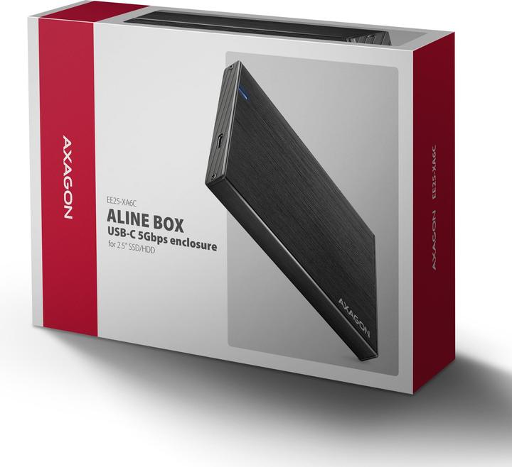Actual product image Axagon EE25-XA6C 2,5 "USB3.0 HDD Sata Aline Box Schwarz (2.5")