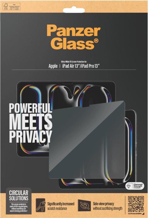 Produktbild PanzerGlass Privacy Screen Protector (1 Stk., Apple iPad Air 13 2024, Apple iPad Air 13 2025, Apple iPad Pro 13 2024)