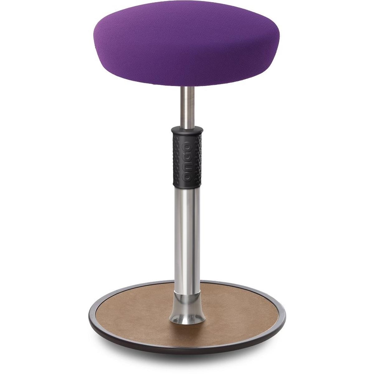 Ongo, Bürostuhl, Sitz- Stehhocker Free Tall Hutsitz Gestrick Purpur chrom /Natur