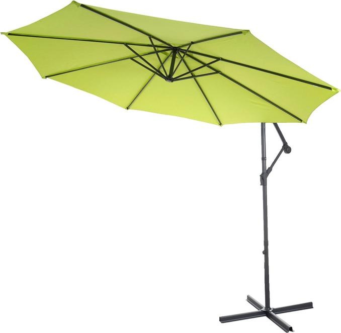 Swisshandel24 Parasol semi-professionnel Acerra, protection solaire, 3m inclinable vert-citron sans pied - 19614 (3.60 m)