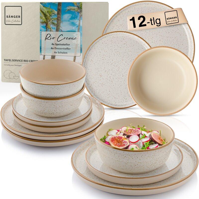 Sänger, Geschirrset, Tafelservice Rio Creme (12 Stück)