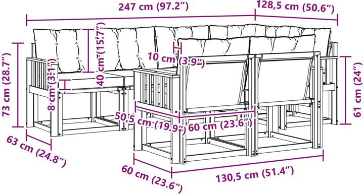 Produktbild vidaXL Outdoor-Sofa