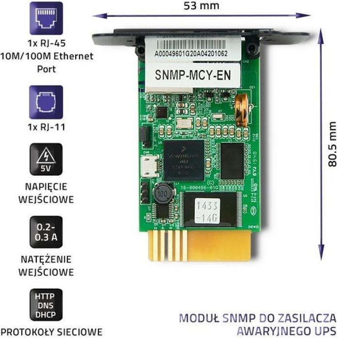 Produktbild Qoltec 50389 SNMP-Modul für unterbrechungsfreie Stromversorgung