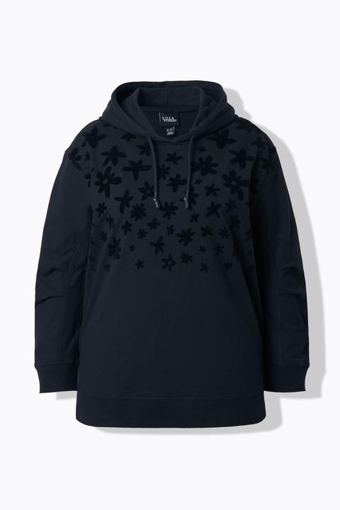 Produktbild Ulla Popken Hoodie, Blüten, Relaxed, Kapuze, Langarm (58)