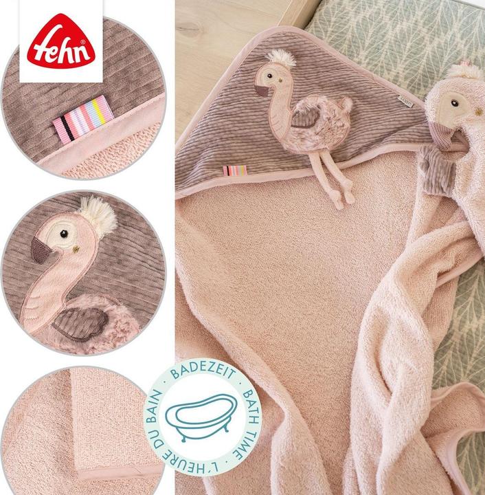 Produktbild Fehn Kapuzenbadetücher & Handtücher 2-tlg. Bade-Set - Kapuzenbadetuch & Waschhandschuh (80 x 80 cm)